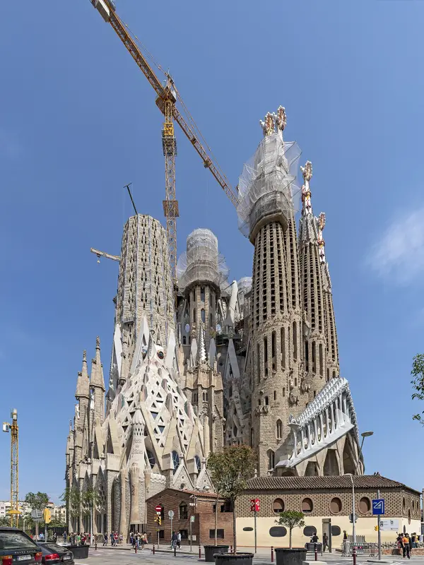 The Sagrada Família's spires in Barcelona